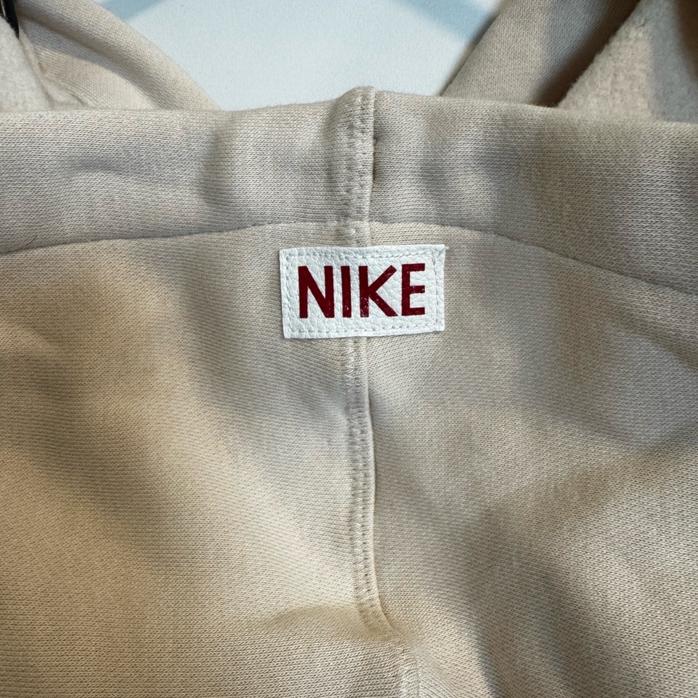 Nike Sportswear Circa 50 Fleece Hoodie Sweatshirt Pearl White/Red Size M - Picture 4 of 5